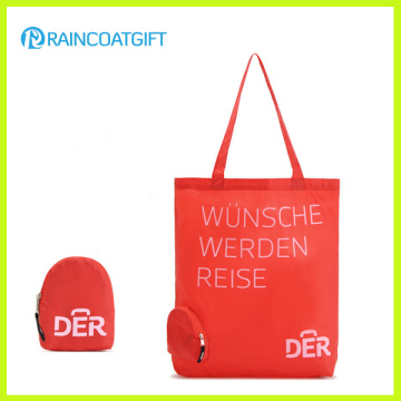 Benutzerdefinierte Logo Printed Nylon Shopper Handtasche mit Klapptasche